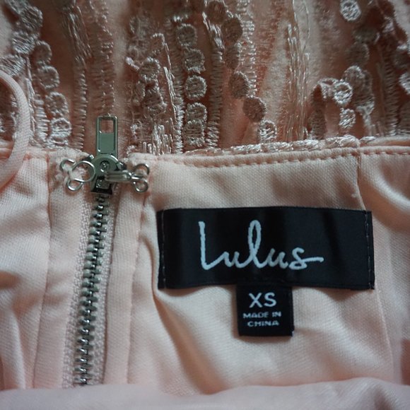 Lulu's Blush Pink Lace Up Dress - Picture 7 of 9